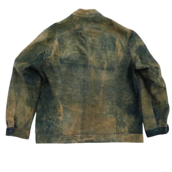 LAMBSKiN Robert Comstock Vertical Leather Jacket Logo Zipper Pockets 2X - Picture 2 of 10